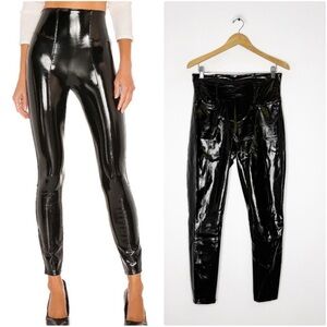 SPANX Shiny Black High-Waisted Leggings Patent Size XL